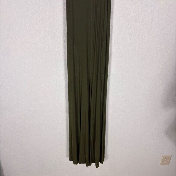 Imbodhi Women's Green Ribbed Halter Wide Leg Jumpsuit Size Large - Picture 3 of 11